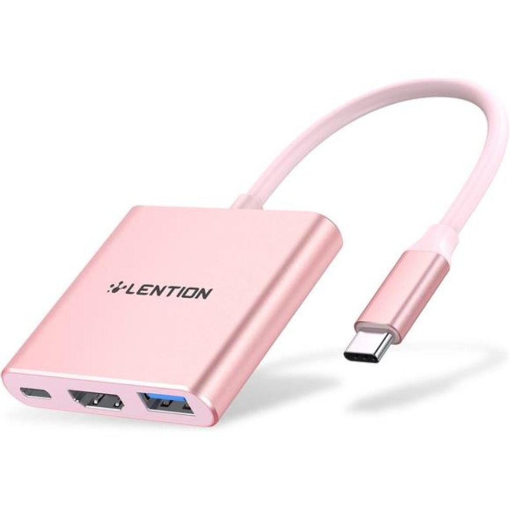 3-in-1 USB C Hub with 100W Power Delivery,USB 3.0 &4K HDMI for 2023-2016 MacBook